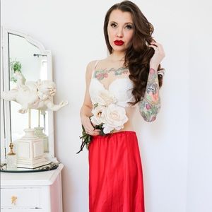 Vintage Maidenform Red Slip Skirt Size Medium